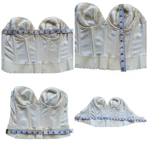 Vintage Adonna Bustier 34B Cream Underwire Longline Bra JCPenny 80s Pinup Corset - Picture 14 of 14